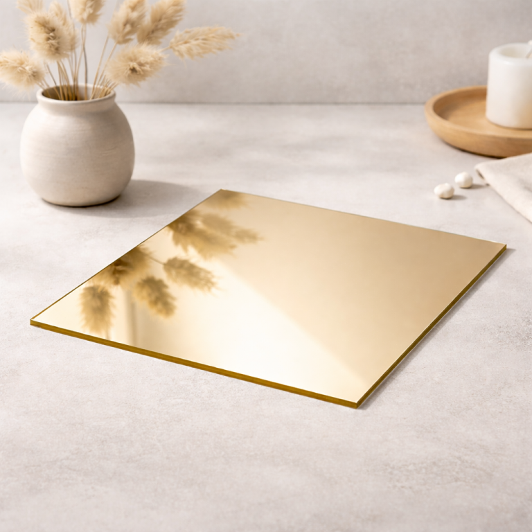 Spejlakryl Guld 3 mm - skåret på mål